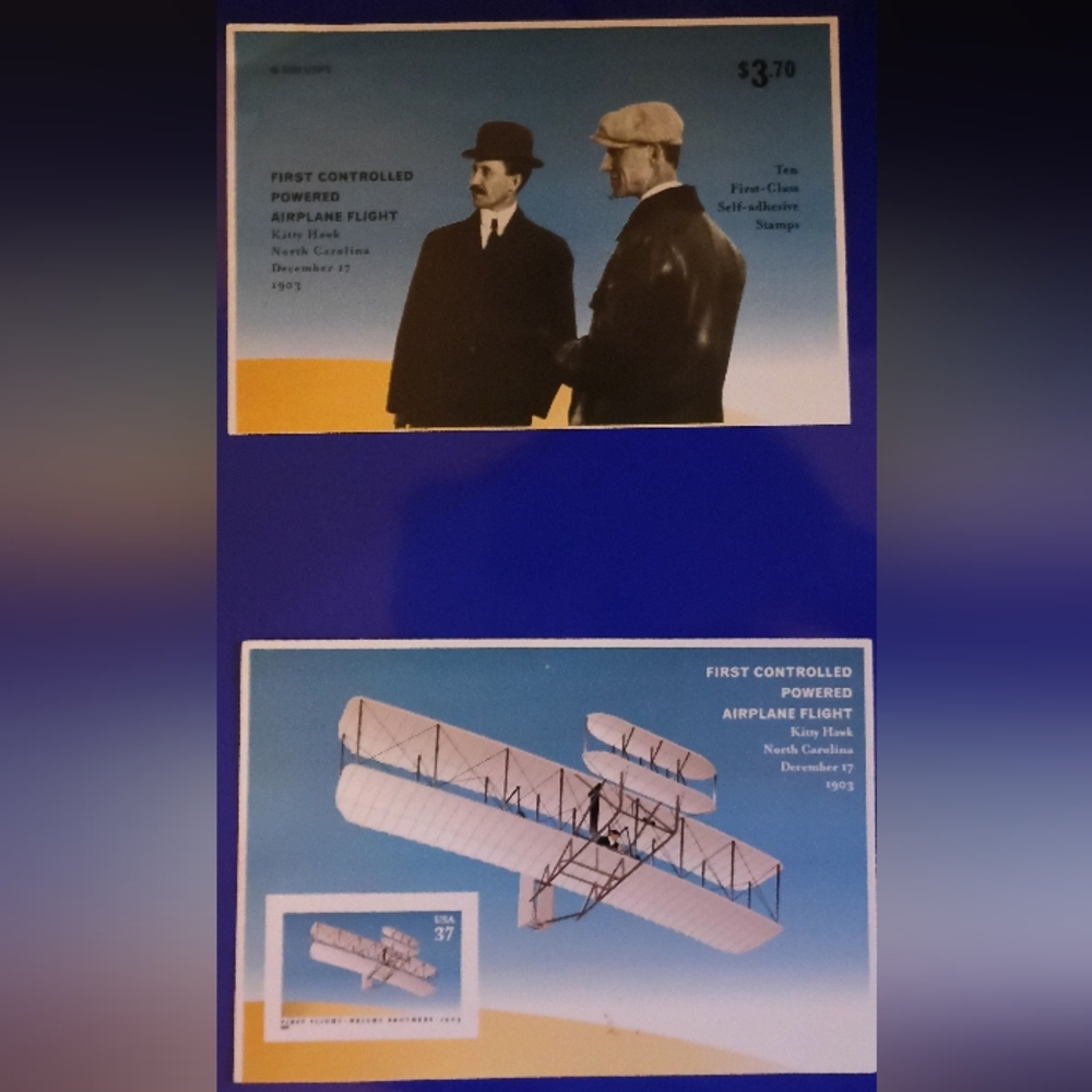 First Controlled Powered Airplane Flight Stamps